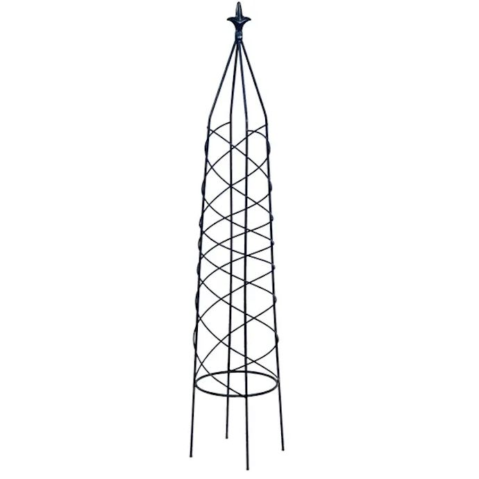 Obelisk Victorian Swirled w/Finial 6.5x36 Black metal