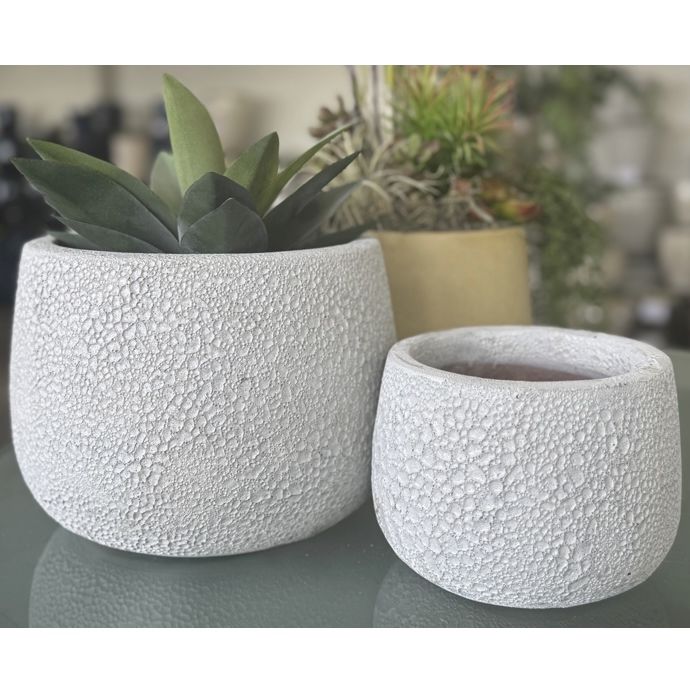 Pot Oscar Round Sml 7x5 Atlantis White