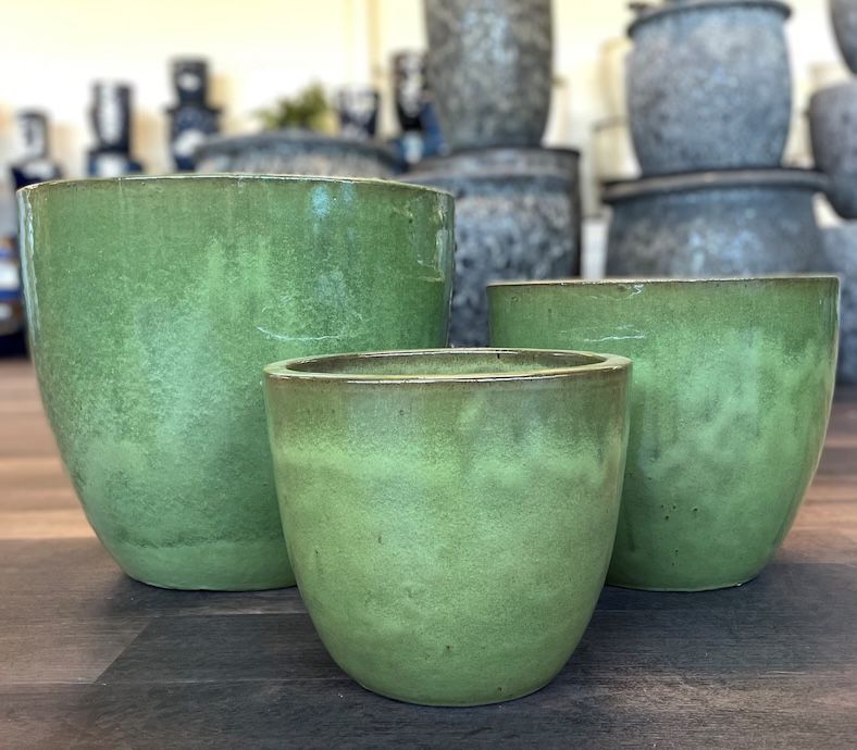 Pot Glazed Egg Planter Med 14x15 Asst