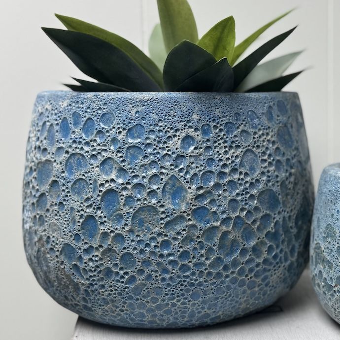 Pot Oscar Round Sml 7x5 Atlantis Aqua