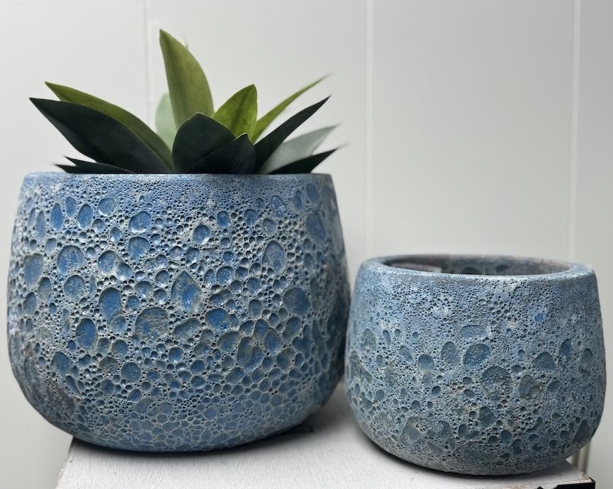 Pot Oscar Round Lrg 10x7 Atlantis Aqua