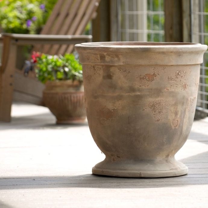 Pot/Urn Pecosa w/Rim 22x22 Antq Terracotta
