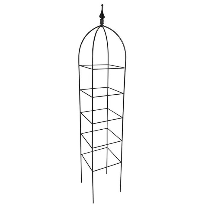 Obelisk Noble Square w/Finial and Round Top 16x84 Black metal