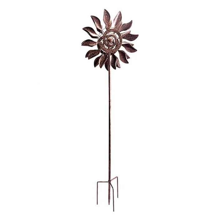 Wind Spinner / Garden Stake Magnolia 84H Copper