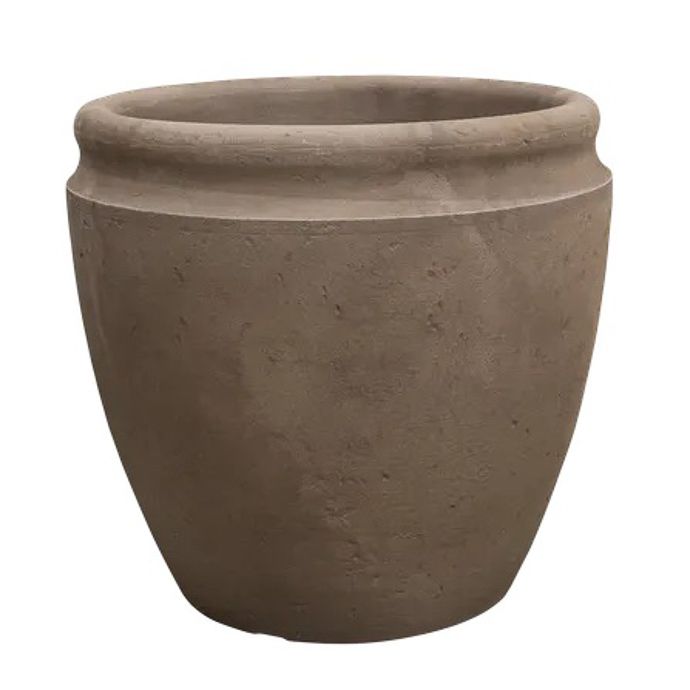 Pot Antique Cylinder Pinched Rim Planter 21.75x20 Macchiato Lt Wt Japi