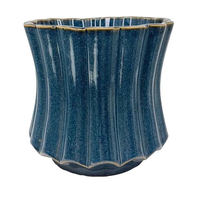 Pot Charlevoix Pinched Waist Planter 6.5x6 Yale Blue