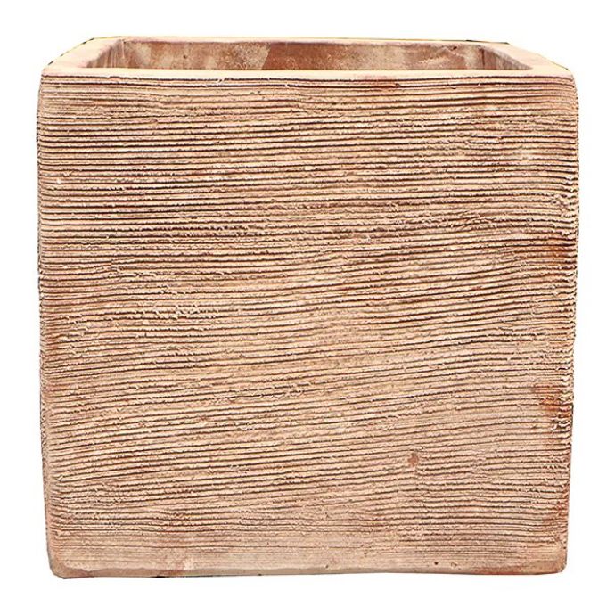 Pot Iven Square Planter Med 11.75x11.75 Scratched Mocha