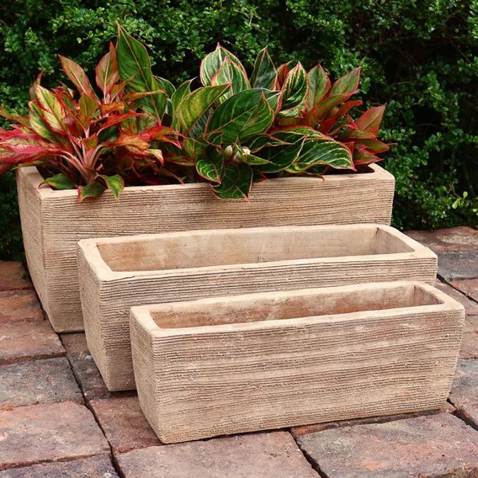 Pot Iven Window Box /Trough Sml 20x6.75x7 Scratched Mocha