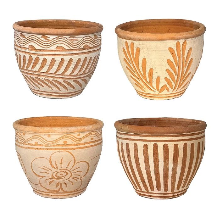 Pot Thai Metro Round Med 11.5x9.5 Asst Decor Rustic