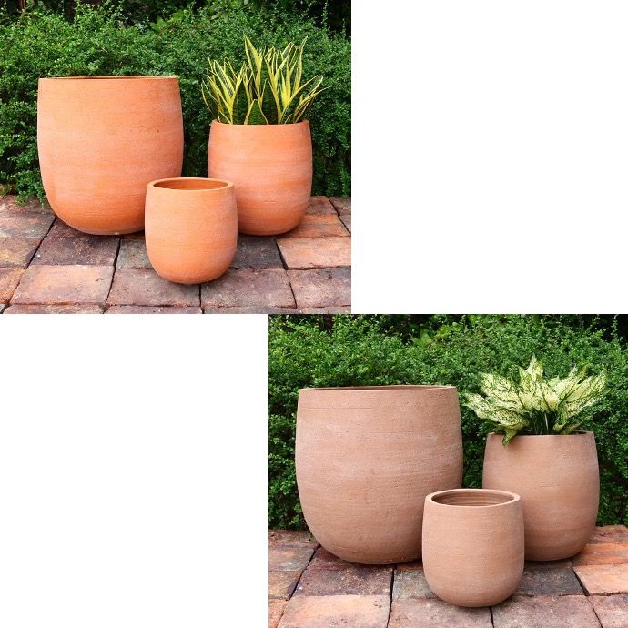 Pot OKO Egg Planter Lrg 20.5x21 Terracotta or Chocolate Mousse