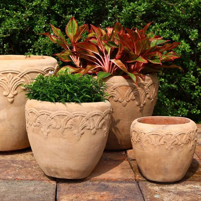 Pot Tiare Fleur Decor Planter Lrg 15.75x13 Sienna Terracotta