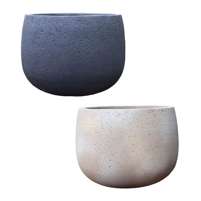 Pot Tabar Round Bottom Sml 10.75x7.75 Anthracite or Washed Stone Textured