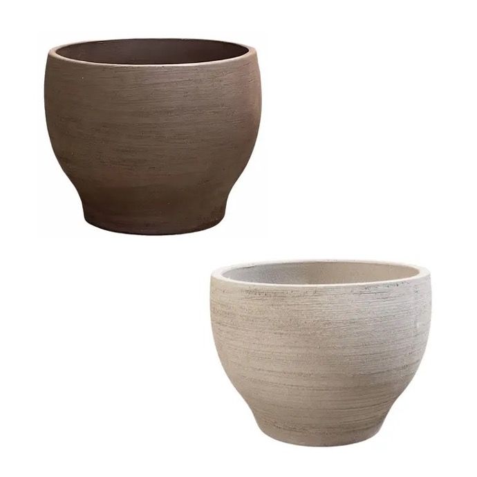 Pot Madisyn Tapered Cup Lrg 15.5x12 Recycled Clay Pale Grey or Charcoal