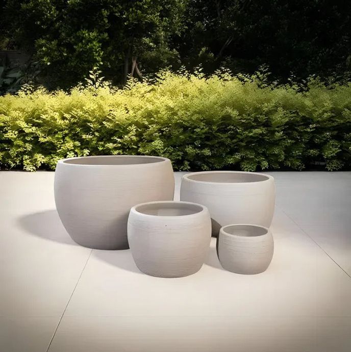 Pot Maeve Bowl Planter Xlg 21.75x15 Recycled Clay Pale Grey or Charcoal