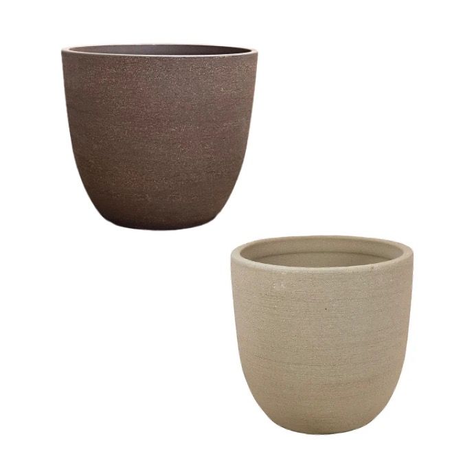 Pot Maddox Egg Planter 2XL 18.75x17 Recycled Clay Pale Grey or Charcoal