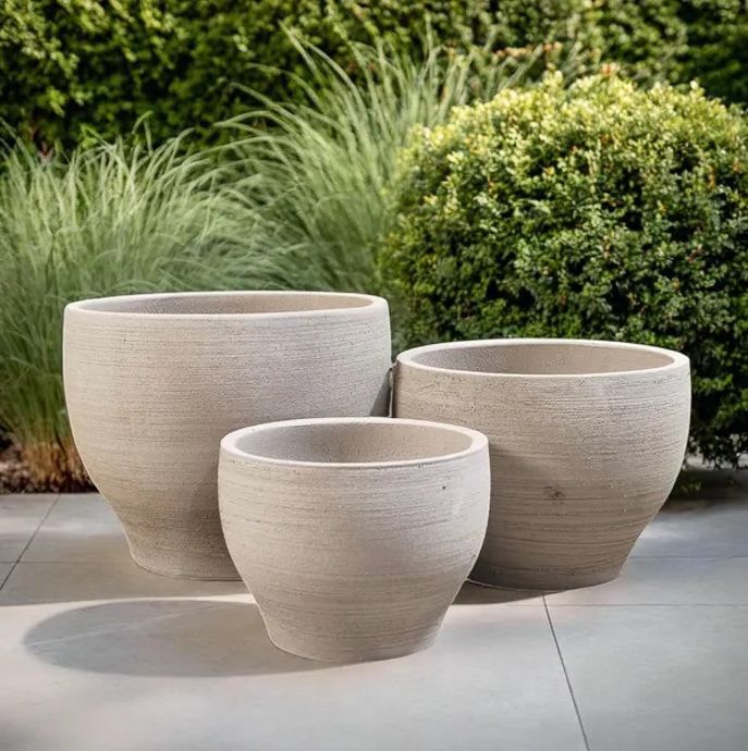 Pot Madisyn Tapered Cup Med12.75x10 Recycled Clay Pale Grey or Charcoal