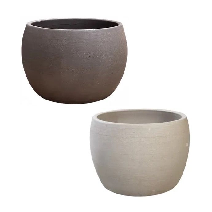 Pot Maeve Bowl Planter Lrg16.75x12 Recycled Clay Pale Grey or Charcoal