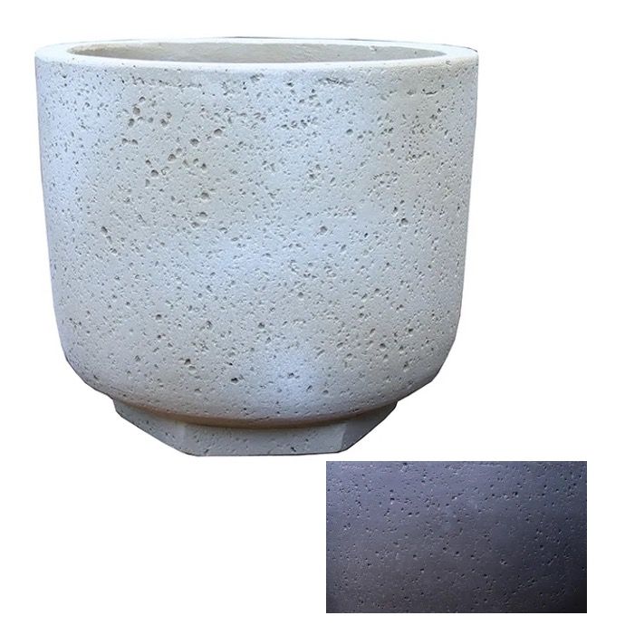 Pot Nollen Squared Collar Med 13.5x11.75 Anthracite or Washed Stone Textured