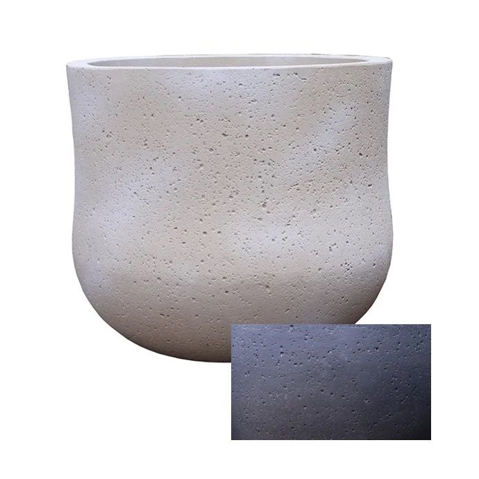 Pot Olava Pinched Planter Lrg 21x19 Anthracite or Washed Stone Textured