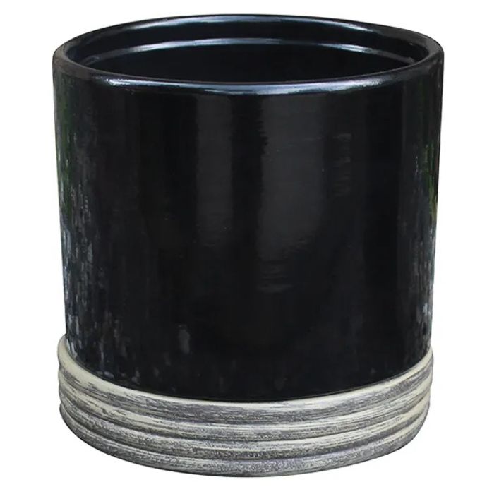 Pot Luxor Cylinder Planter w/att Saucer Lrg 7.75x7.75