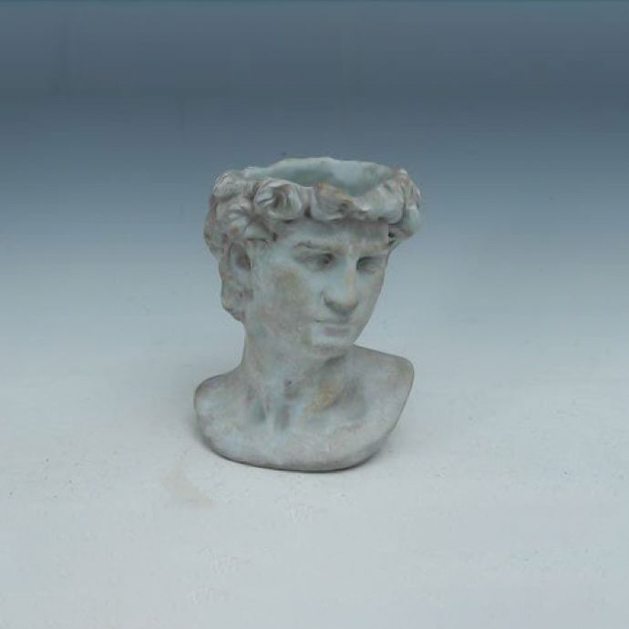 Pot/Statuary Male Bust/Head  8x7.5x11 Cement