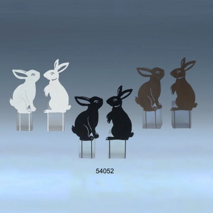 Garden Stake Rabbit/Bunny Silhouette Asst Metal 17H