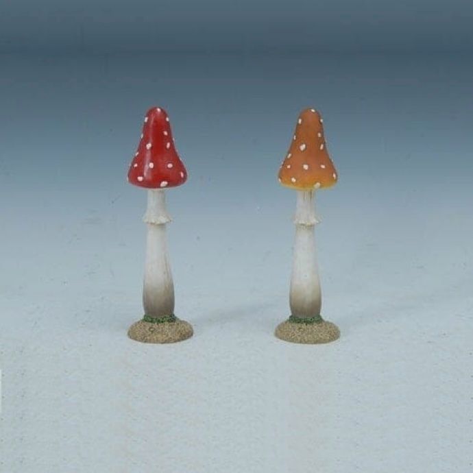 Figurine/Statuary Tall Mushroom 9.5H Asst
