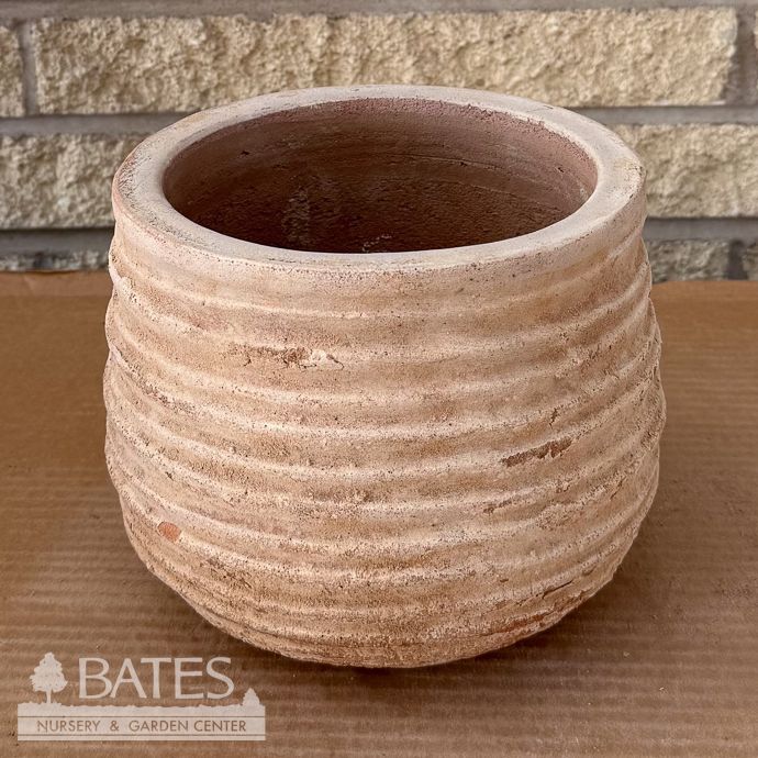 Pot Volterra Ridged Planter Sml 7.75x6.75 Sienna Antq Terracotta