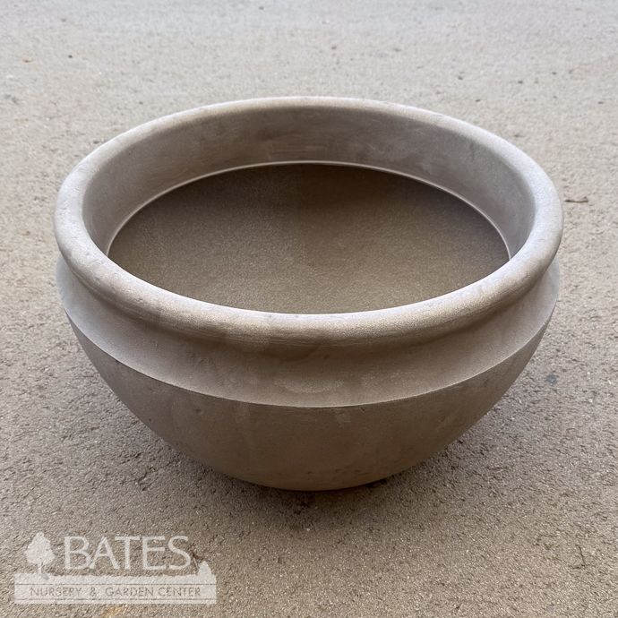 Pot Antique Low Bowl Pinched Rim Planter 21.75x12 Macchiato Lt Wt Japi