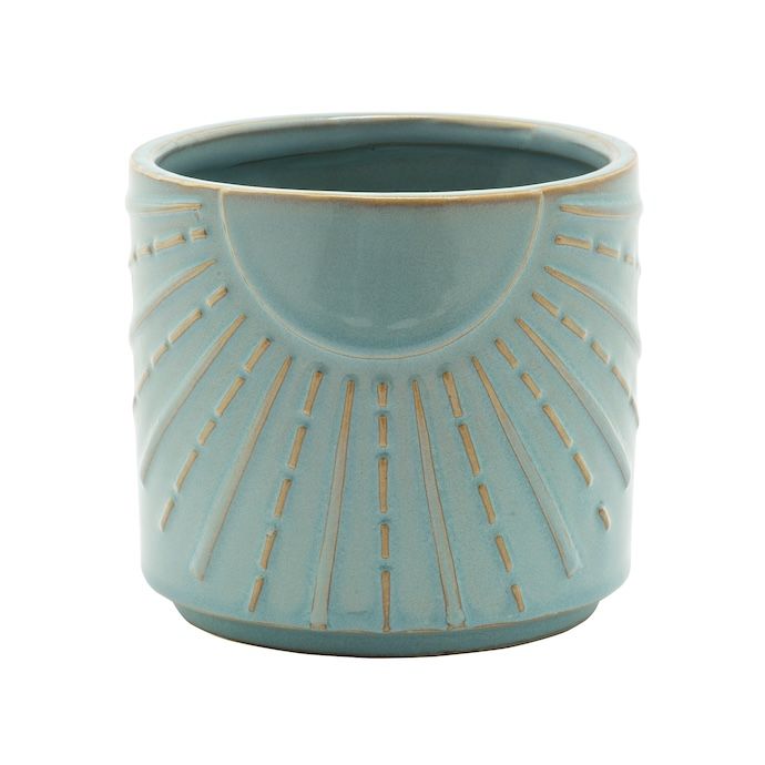 Pot Sun Cache Cylinder Pot Lrg 4.75x4.75 Sea Blue