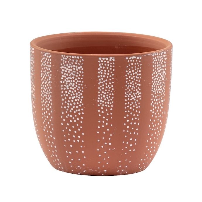 Pot Textured Stripe Planter 6x5.5 Rust