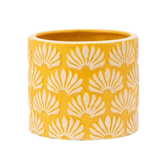 Pot Shell Relief Cylinder Pot 4x4 Gold