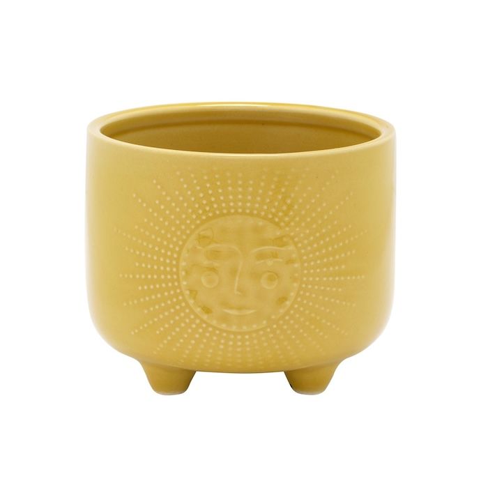 Pot Ocher Sun Cache on Feet 4x3 Yellow