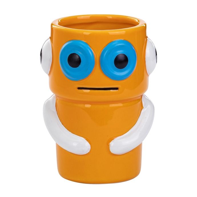 Pot Robot with Arms 2x4.5 Orange w/ Blue Eyes