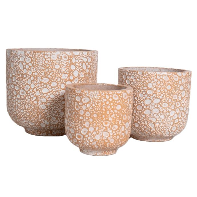 Pot Round Bubble Decor Lrg 14x12.5  Coral/Dk Blue/Grn