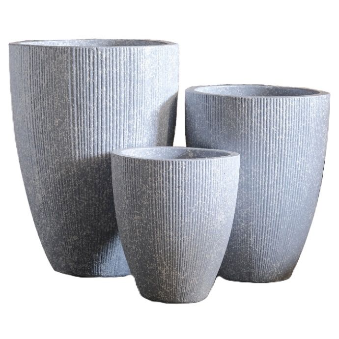 Pot Flute Taper Lrg 19.75x27 Gray Pumice Fiber Cement