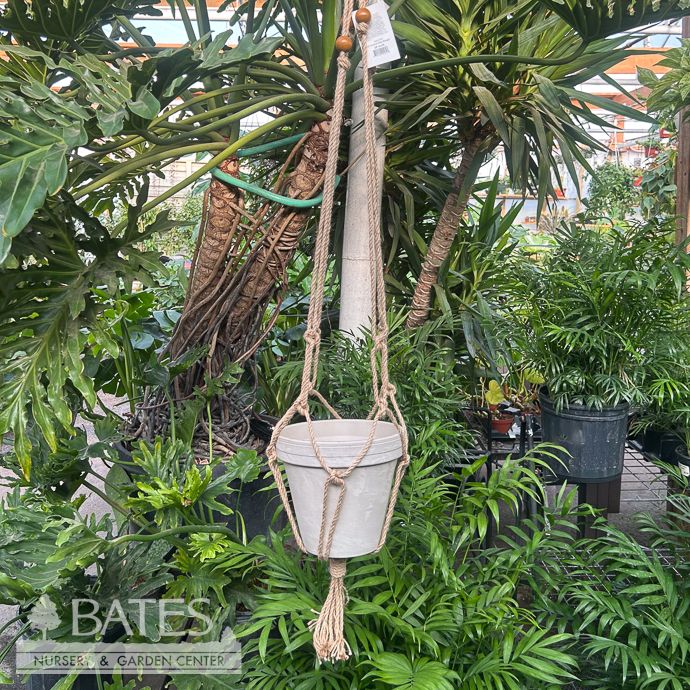 Plant Hanger 42" Macrame Beaded All Natural Jute Primitive Planters