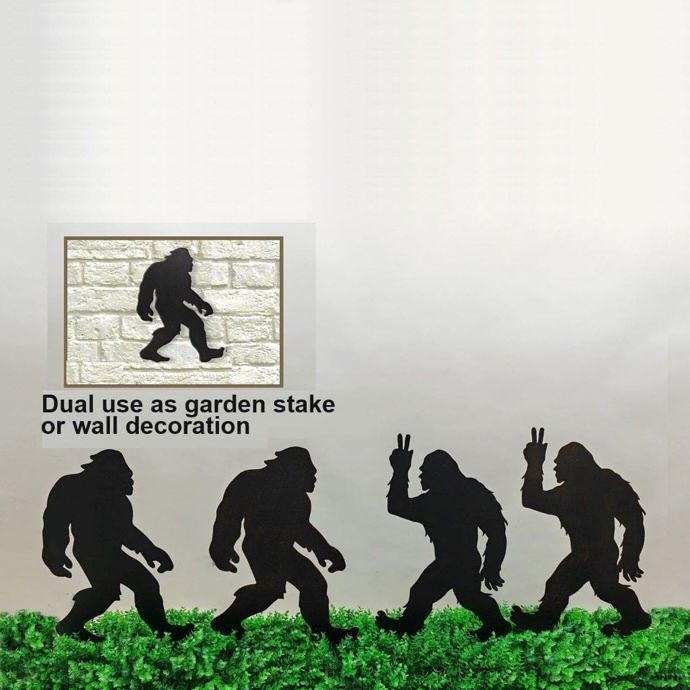 Garden Stake/Wall Decor Silhouette Sasquatch/Bigfoot Asst 22H