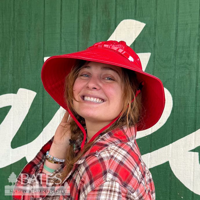 Rain Hat with Adjustable Chin Strap - Red Patent