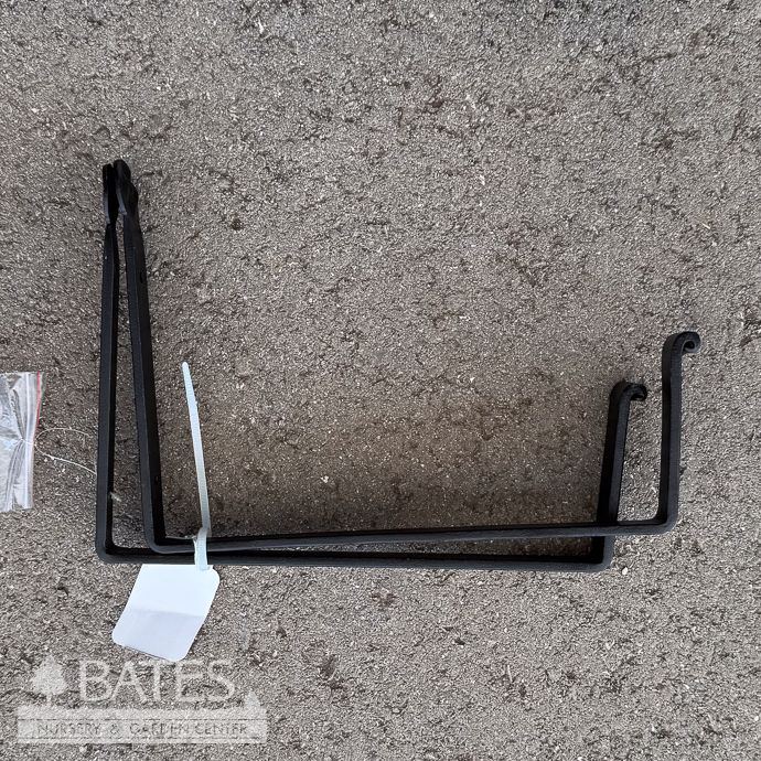 Railing Brackets Pair Wall Mount for Flower Box 10x8 Black Metal