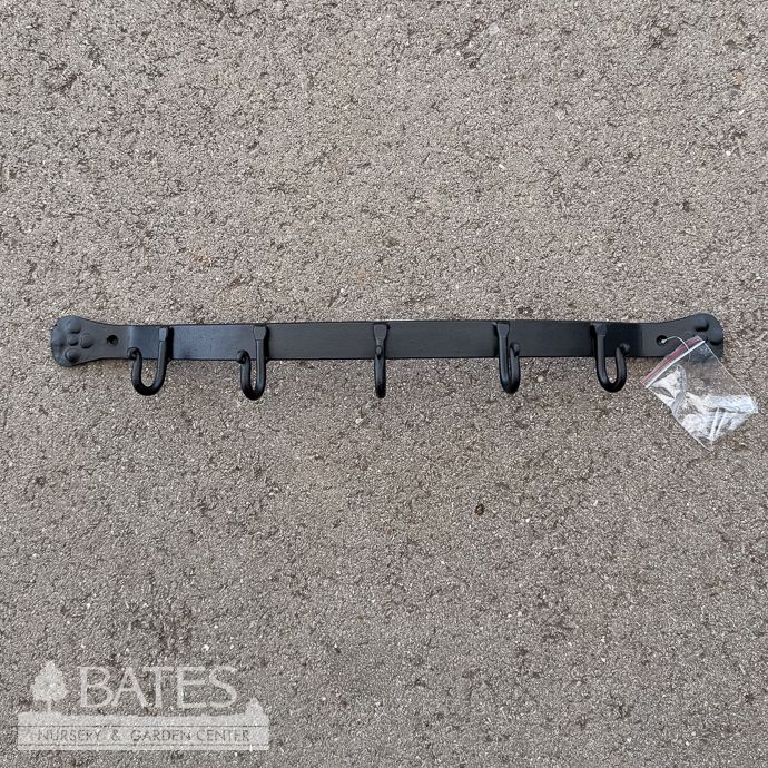 Wall Bracket for Garden Tools 5-Hook 20w Black Metal