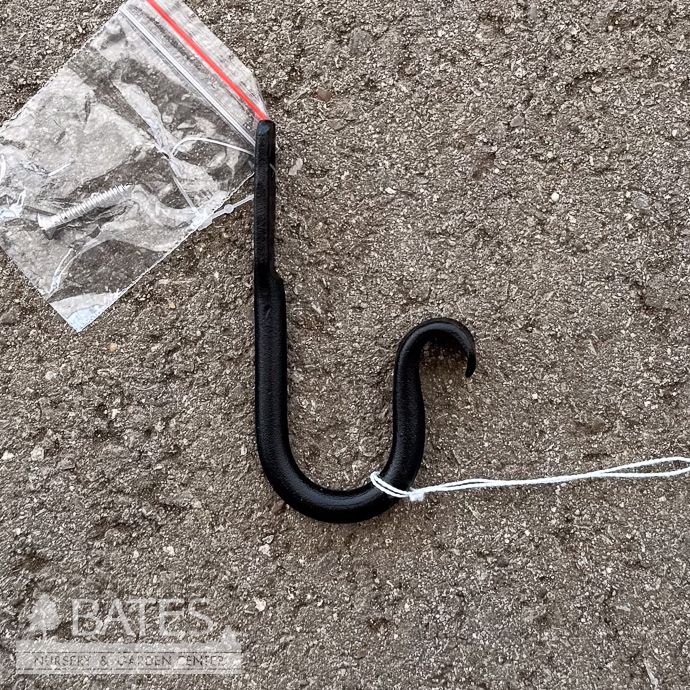 Wall Bracket /Hanger J-Hook 4" Black Metal