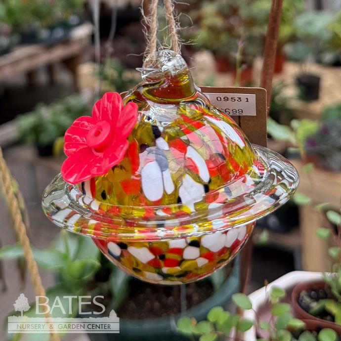 Bird Feeder Hummingbird Yellow Planet ArtGlass 2.5x2.5