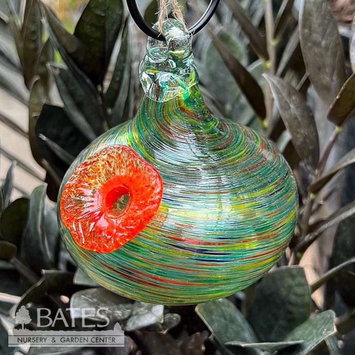 Bird Feeder Hummingbird Teardrop Green ArtGlass 4.5x4