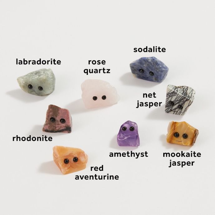 Carved Crystal Friends 1.5"W each