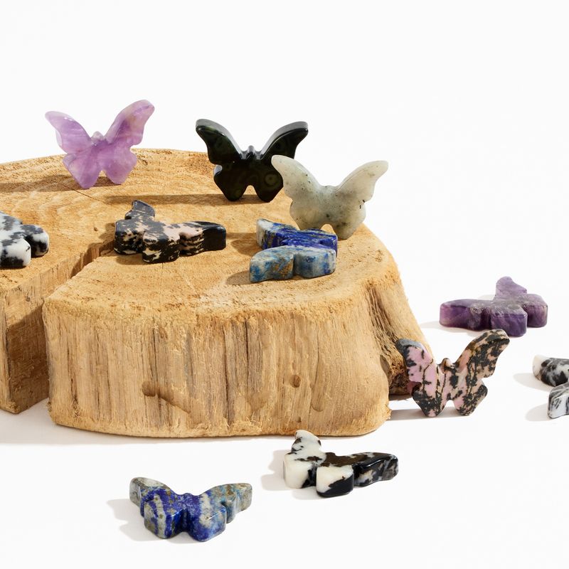 Carved Crystal Butterflies 1.5"W each