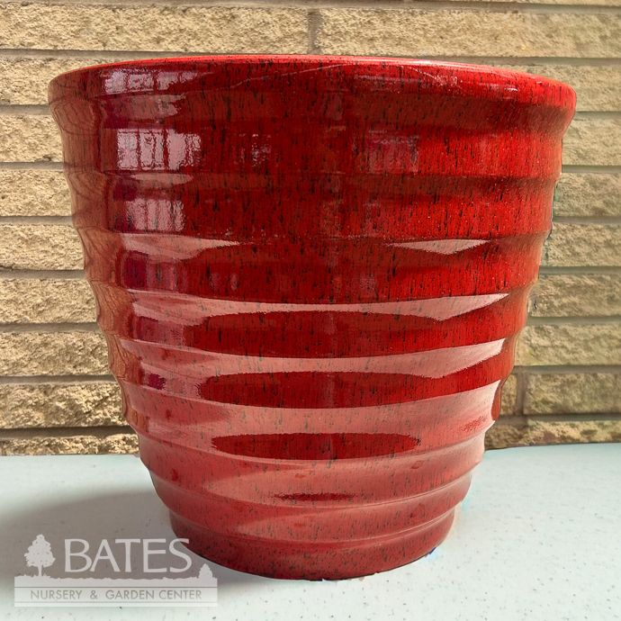 Pot Beehive Taper 18" Red Splatter Lt Wt HD Resin