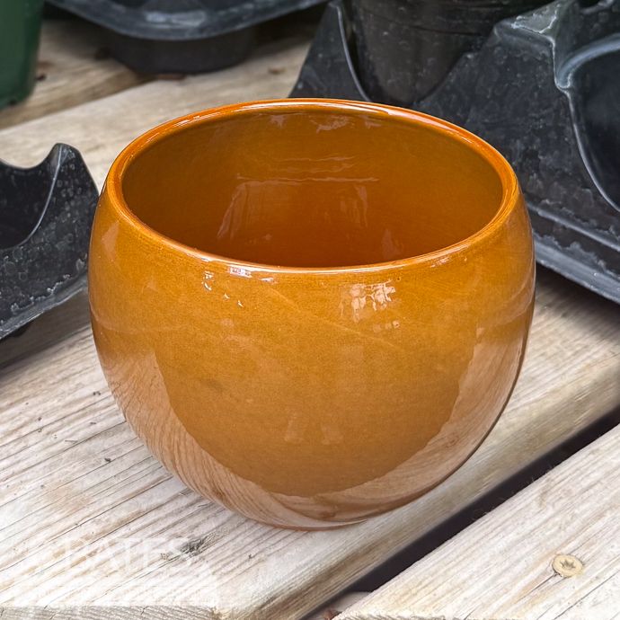 Pot Glazed Luna Bowl Sml 5x3.5 Amber