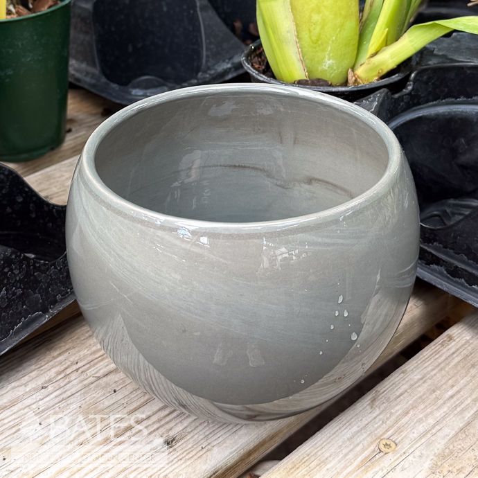 Pot Glazed Luna Bowl Lrg 6.5x5 Grey Green
