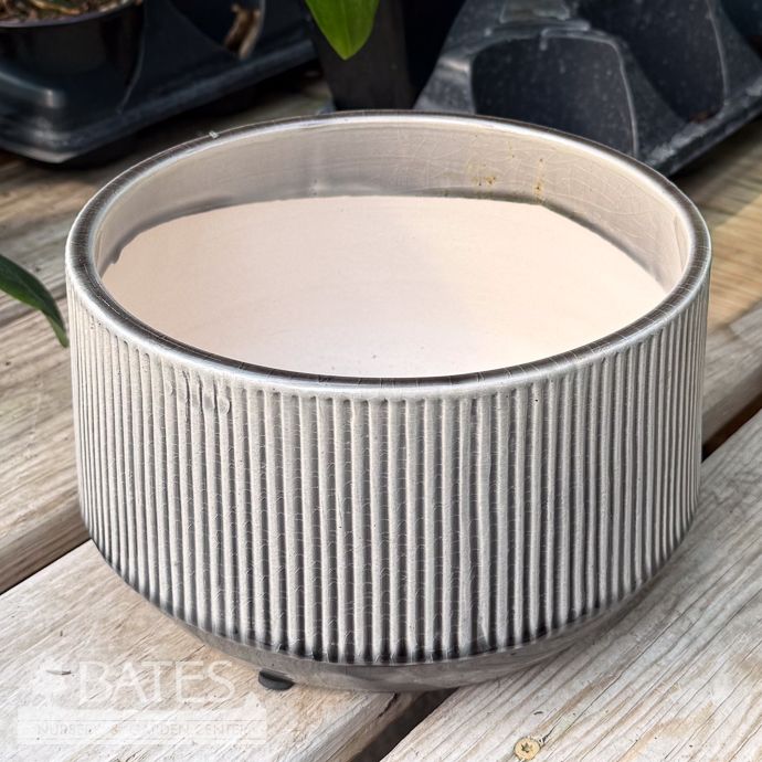 Pot Vertical Striped Bowl 8.5x5 Dk Charcoal